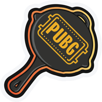 PUBG pan sticker vector
