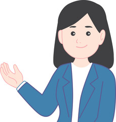 A female Business woman, teacher, lawyer, and professor in office-style clothes. Modern lady businesswoman Cartoon-style vector design illustration. 