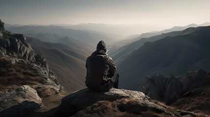 Fototapeta premium hiker in the mountains