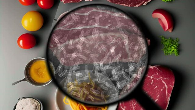 Searching for bacteria in raw meat