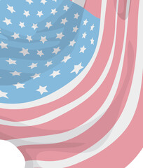 Obraz premium Pale background with close-up of American flag, Vector illustration