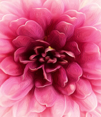 Pink background in the form of a delicate flower close-up. Illustration