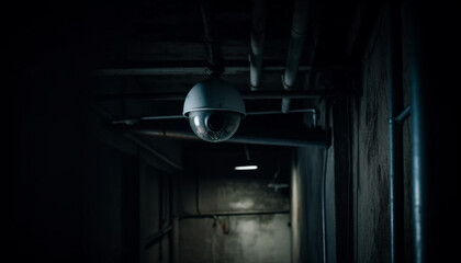 Watching indoors, security camera controls building safety generated by AI