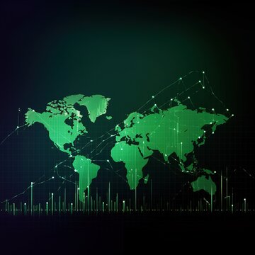green world map background. generative ai