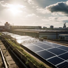 solar panels on the roof. generative ai