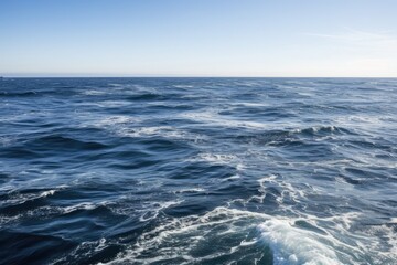 Naklejka na ściany i meble serene ocean view from the deck of a sailboat. Generative AI