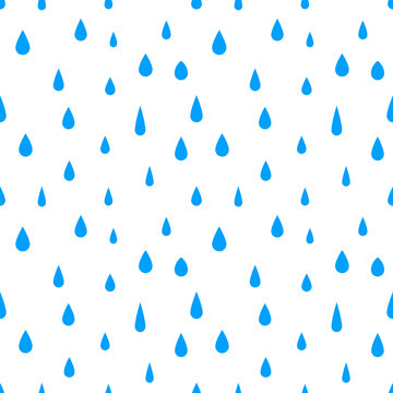 Rain Drops Seamless Vector Pattern