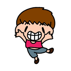 happy boy, character design, cute cartoon isolated , graphic design for presentation, marketing, art, illustration, t-shirt design, cartoon, comic, advertising, online media