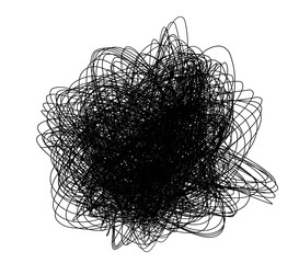 Hand drawn black grungy round ink scribble circle. Isolated grunge element. Sketchy line shape. Grunge brush strokes.