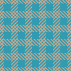 Vector. Pattern in a cage. Tartan blanket. Scottish pattern in beige, turquoise and orange plaid. Traditional checkered background for tablecloth, dress, skirt, napkin or other textile, Easter design.