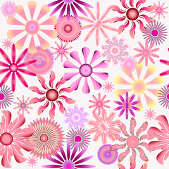Abstract Pink Petals Seamless Repeat Pattern