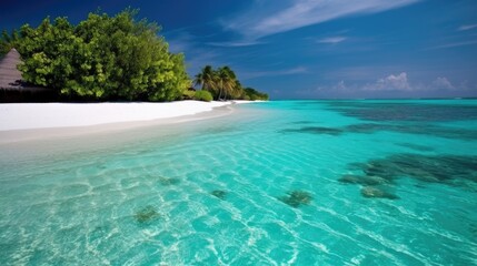 Fototapeta premium Exotic tropical beach Generative AI