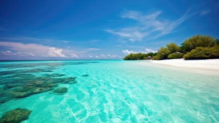 Fototapeta premium Exotic tropical beach Generative AI