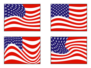 Set of USA flags. Design element. eps10