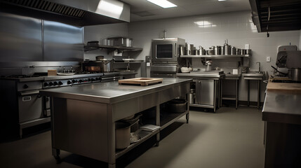 A professional kitchen. Generative ai.