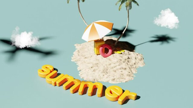 leisure in summer vacation. 3d rendering.