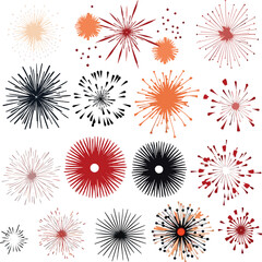 fireworks isolated on white background New year and all celebration vector illustration