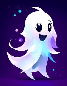 photo sticker of a cute ghost - generative AI