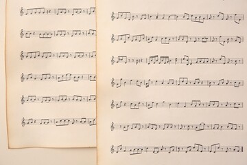 Sheets of paper with different notes as background, top view