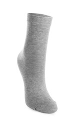 One light grey sock isolated on white