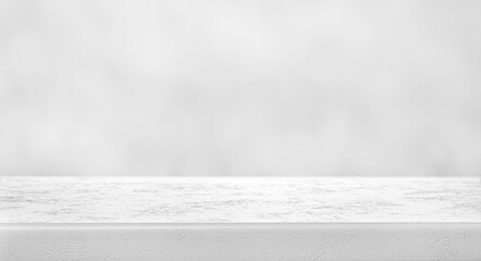 Empty white stone surface against light background, banner. Space for design