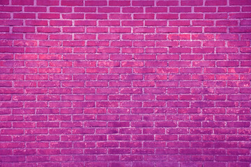 Fototapeta na wymiar Texture of bright pink brick wall as background