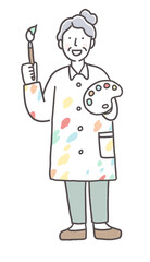 ペイティングを楽しむシニア女性