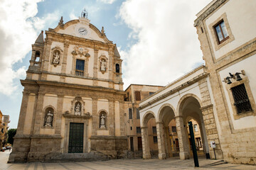 Fototapeta na wymiar Architectural Views of the Religious Temples in Alcamo, Trapani Province, Sicily, Italy