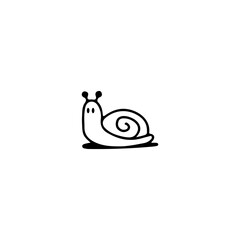 cute snail doodle illustration vector