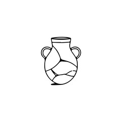 vector illustration of cracked jar concept