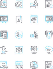 Risk optimization linear icons set. Strategy, Mitigation, Analysis, Plan, Management, Assessment, Prevention line vector and concept signs. Security,Exposure,Hazard outline illustrations