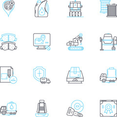 Shipping linear icons set. Logistics, Delivery, Freight, Transport, Dispatch, Shipment, Cargo line vector and concept signs. Import,Export,Freightage outline illustrations