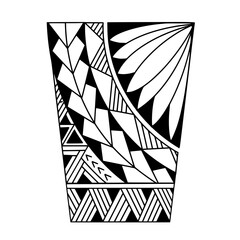 Wrap around arm polynesian tattoo design. Pattern aboriginal samoan. illustration EPS10 - obrazy, fototapety, plakaty