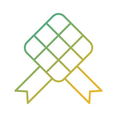 the diamond ketupat food islamic gradient icon vector illustration