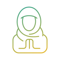 muslim woman wearing hijab islamic gradient icon vector illustration
