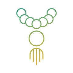 prayer beads islamic gradient icon vector illustration