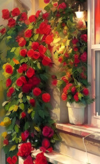 Roses created with Generative AI technology 