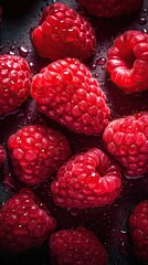 Close up shot of a delicious berries background, generative ai