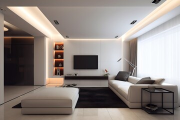 Fototapeta na wymiar Elegant classic interior with a sofa, generative ai