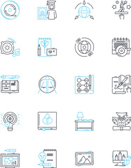 School linear icons set. Education, Learning, Academics, Math, Science, History, Literature line vector and concept signs. Homework,Tests,Exams outline illustrations