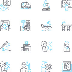 Environmental safety linear icons set. Sustainability, Pollution, Conservation, Climate, Habitat, Renewable, Recycle line vector and concept signs. Eco-friendly,Green,Ecosystem outline illustrations