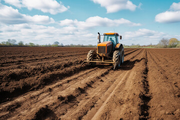 Obraz premium Tractor in a Field - generative AI