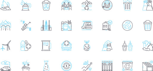 Creative thinking linear icons set. Innovation, Ingenuity, Imagination, Resourcefulness, Invention, Visionary, Originality line vector and concept signs. Creativity,Inventiveness,Foresight outline