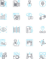 Unity linear icons set. Oneness, Collaboration, Harmony, Teamwork, Wholeness, Convergence, Cooperation line vector and concept signs. Synergy,Integration,Solidarity outline illustrations