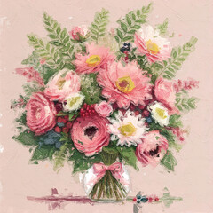 beautiful elegant floral bouquet illustration