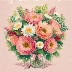 beautiful elegant floral bouquet illustration