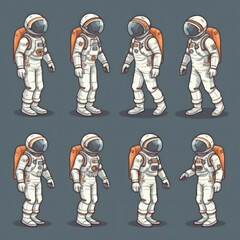 set of astronaut characters