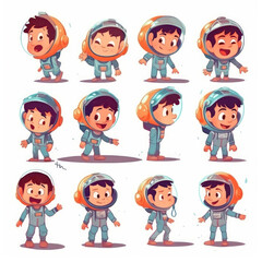 set of kid astronauts character sheet