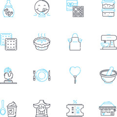 Soup chef linear icons set. Broth, Bouillon, Stew, Consomm?, Chowder, Gumbo, Bisque line vector and concept signs. Minestr,Pho,Ramen outline illustrations