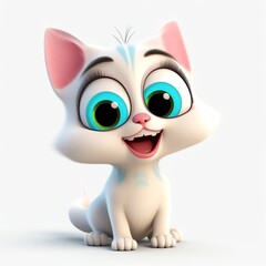 Fototapeta premium little kitten cartoon character - generative ai